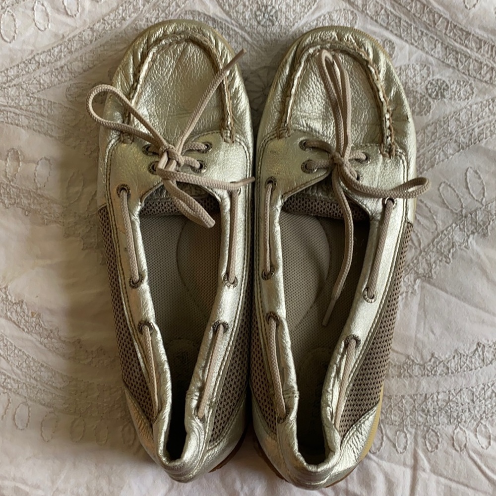 Sperry Angelfish Gold Metallic Topsider Boat Shoes